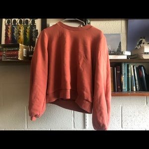 Orange puff sleeve sweater
